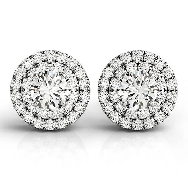 Artistic Drop Earrings-Halo Diamond Earring