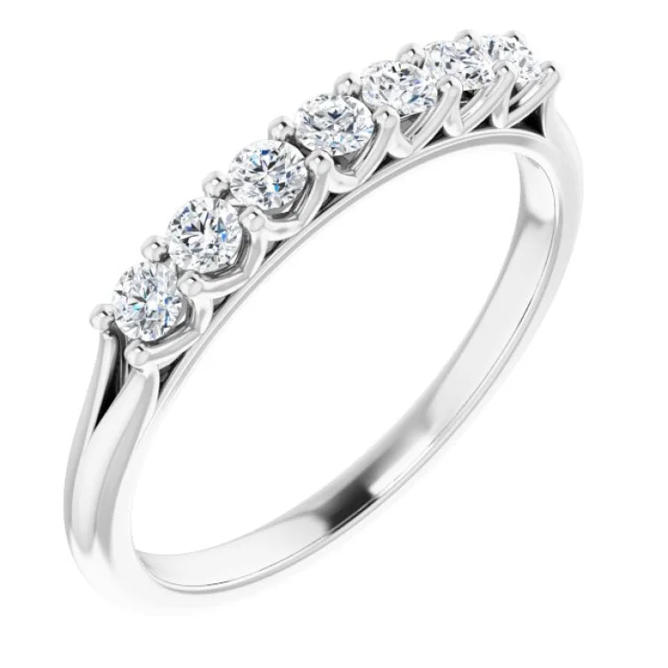 Multi-Stone Rings-Platinum 1/3 CTW Natural Diamond Anniversary Band