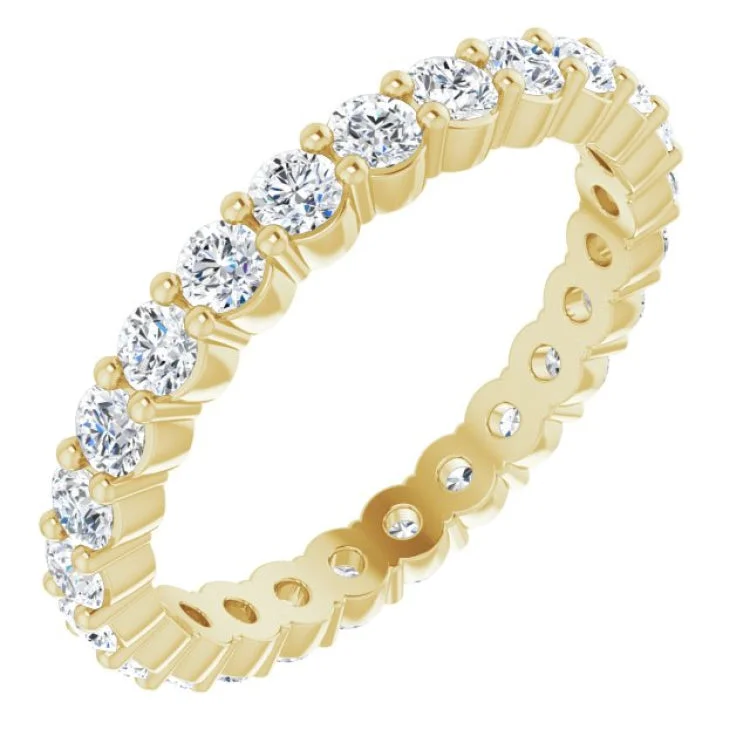 Bridal Set Rings-14K Yellow 3/4 CTW Natural Diamond Eternity Band Size 4