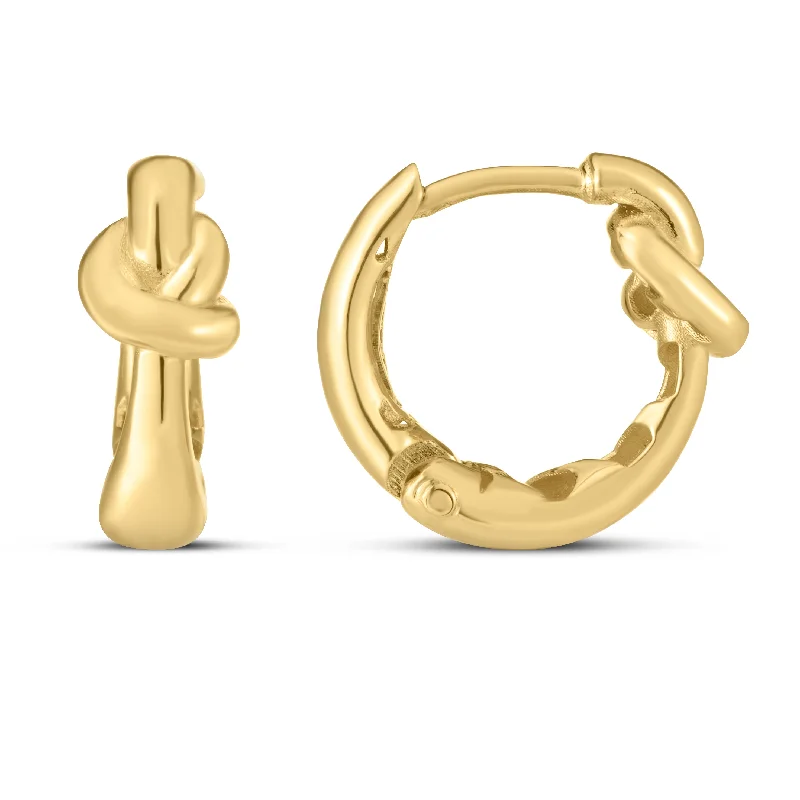 Party Drop Earrings-14K Gold Loveknot Hoops