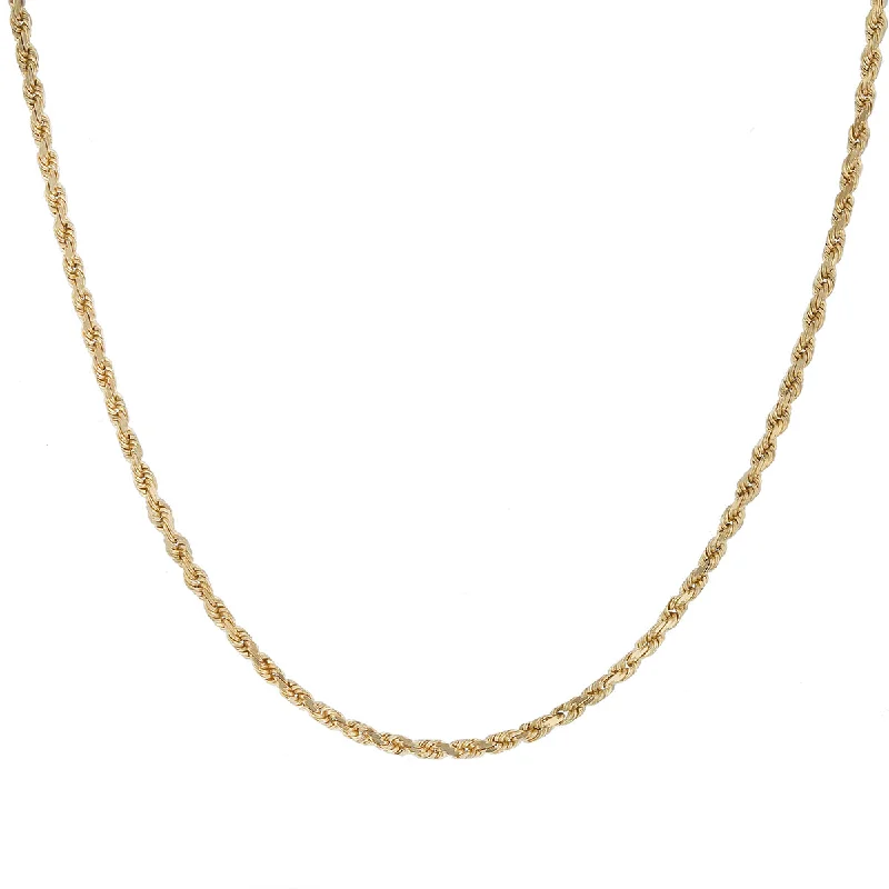 Ethnic Necklaces-2mm Twist Rope Necklace in 14k Yellow Gold 18"inch