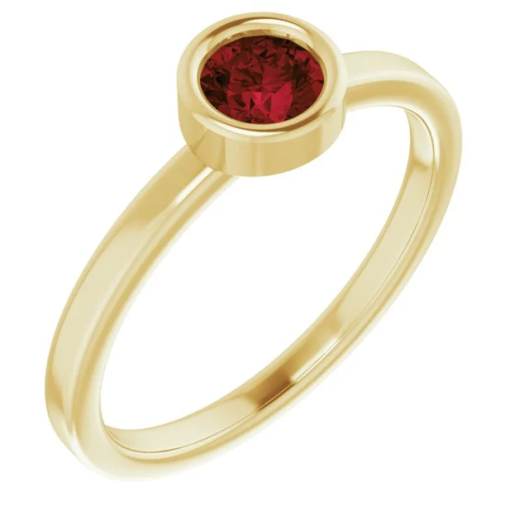 18k Gold Rings-14K Yellow 4.5 mm Natural Mozambique Garnet Ring