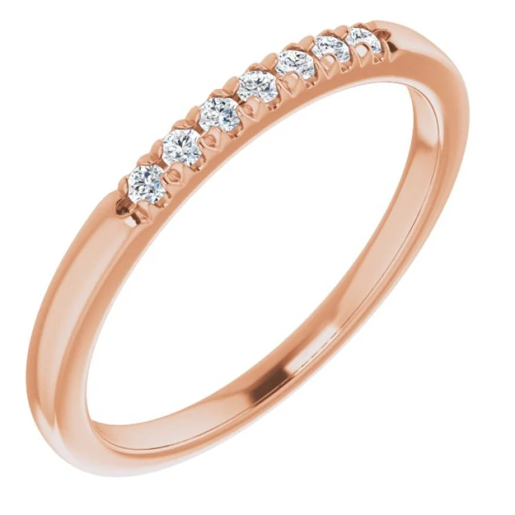 Halo Rings-14K Rose 1/10 CTW Natural Diamond Anniversary Band