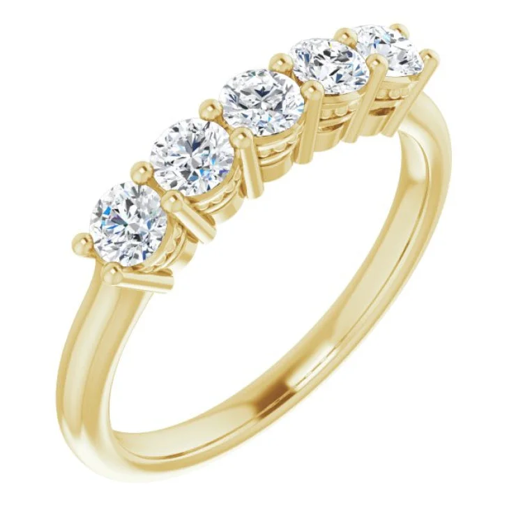 Modern Engagement Rings-14K Yellow 1/6 CTW Natural Diamond Anniversary Band