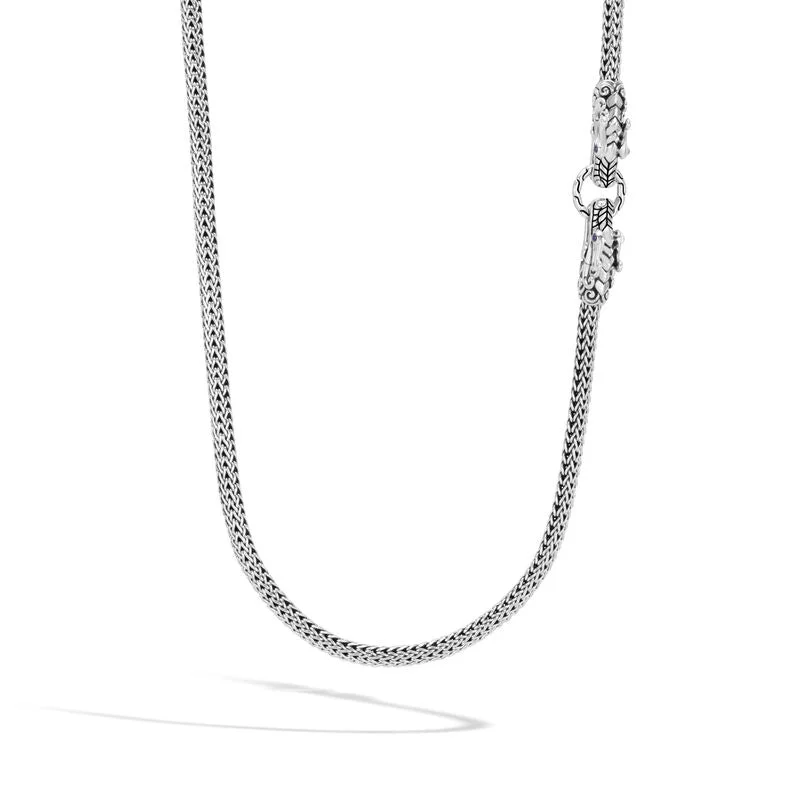 Stylish Silver Necklaces-John Hardy Naga Necklace NBS60221BSP