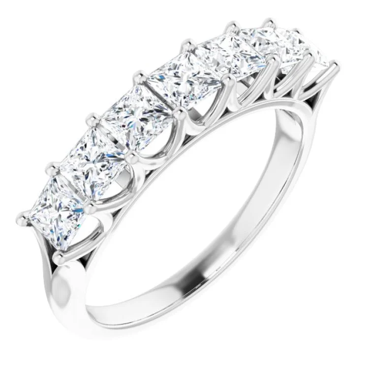 Affordable Wedding Bands-Platinum 1 3/8 CTW Natural Diamond Anniversary Band