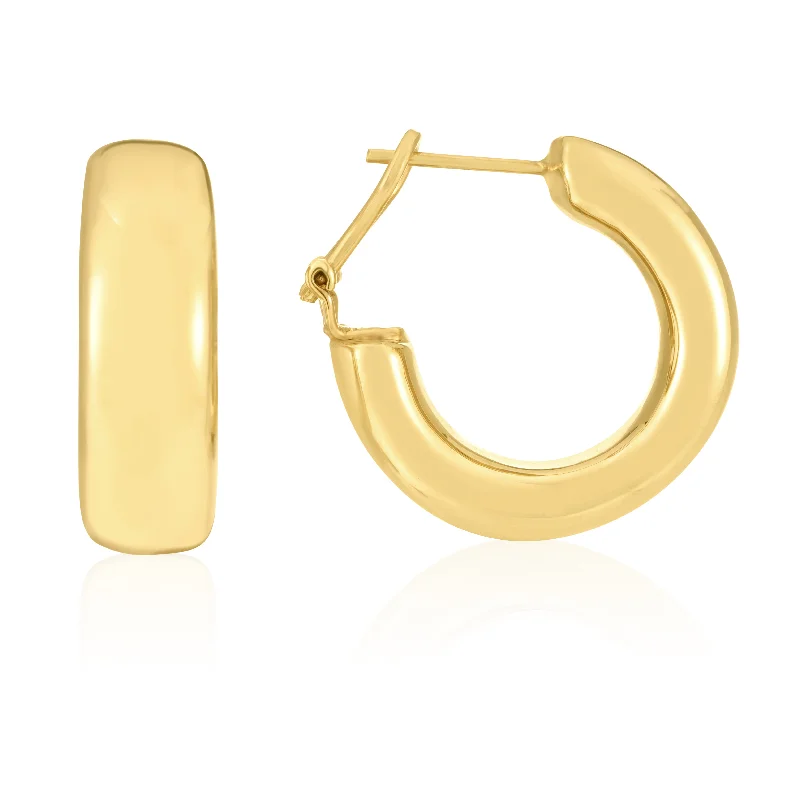 Luxurious Drop Earrings-14K Gold Large Omega C-Hoops