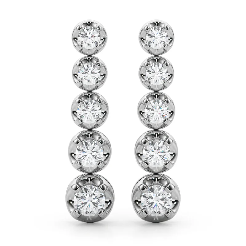 Statement Gemstone Earrings-Diamond Earring