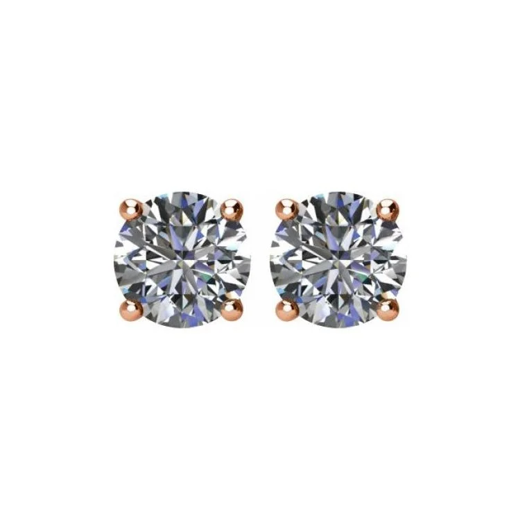 Spherical Drop Earrings-14K Rose 1 1/2 CTW Natural Diamond Stud Earrings