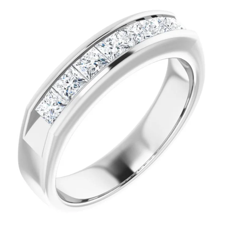 Affordable Wedding Bands-14K White 1 1/8 CTW Natural Diamond Ring