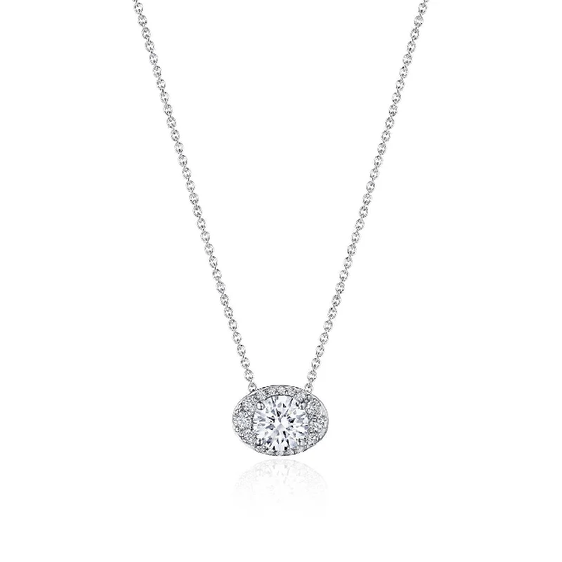 Simple Necklaces-TACORI Bloom | 17" Horizontal Oval Bloom Diamond Necklace FP811HRDOV55