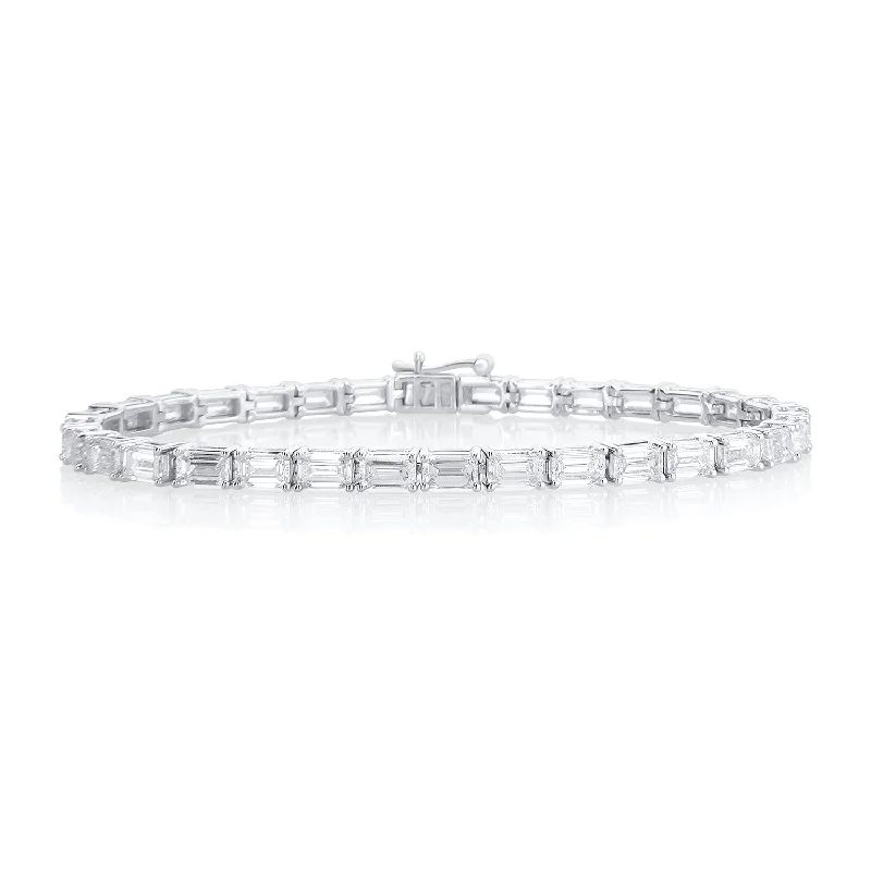 Statement Bracelets-10.35 Carat Lab Grown Diamond Tennis Bracelet in 14K White Gold