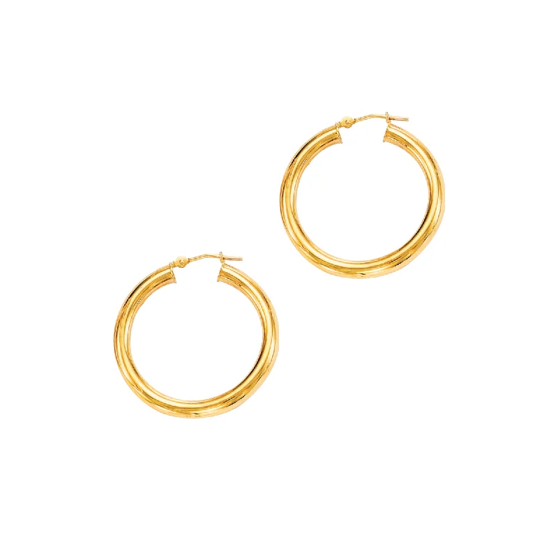 Drop Earrings-14K Gold 3x20mm Hoops