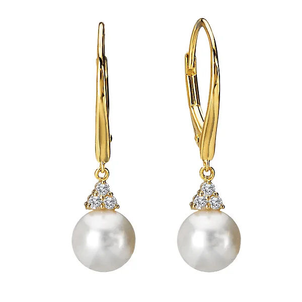 Rhinestone Stud Earrings-Ladies Fashion Pearl Earrings