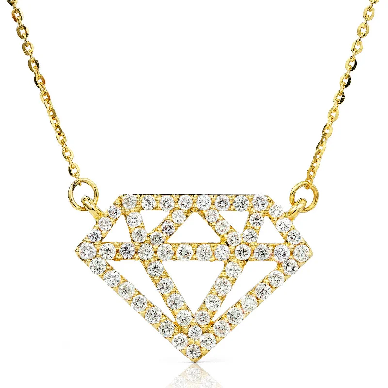 Adjustable Necklaces-14k Gold 0.80ct Shyne Diamond Necklace