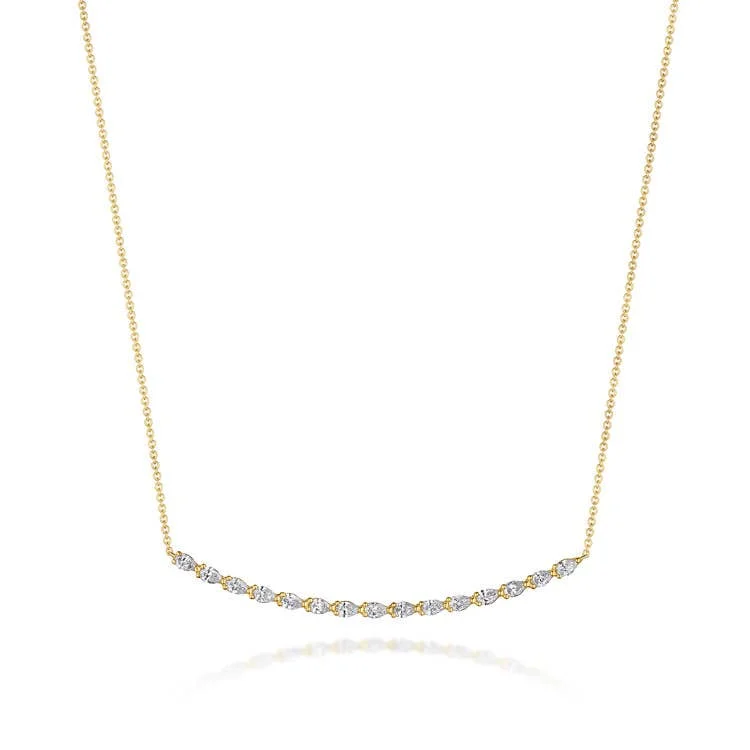 Heart Pendant Necklaces-Stilla | Pear Diamond Necklace in 18k Yellow Gold FN67517Y