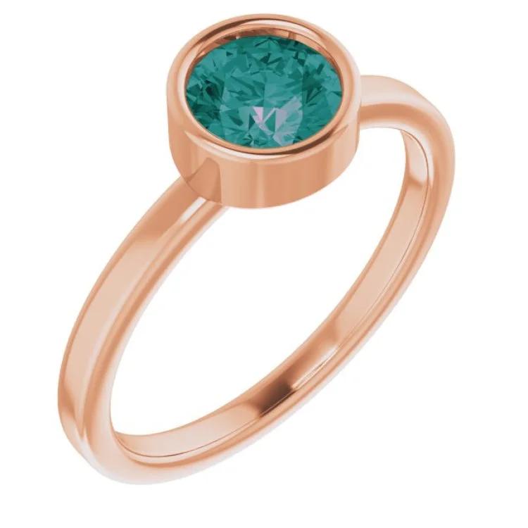 Gold Plated Rings-14K Rose 6 mm Lab-Grown Alexandrite Ring