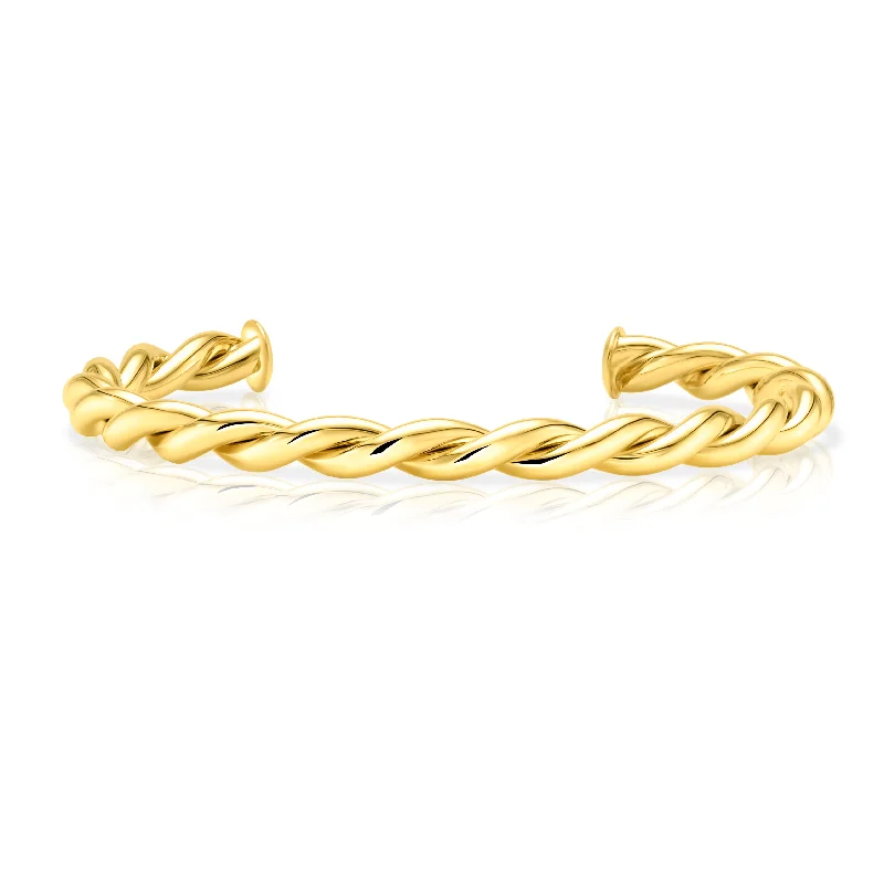 Jewelry Bracelets For Women-TWISTED CUFF, GOLD