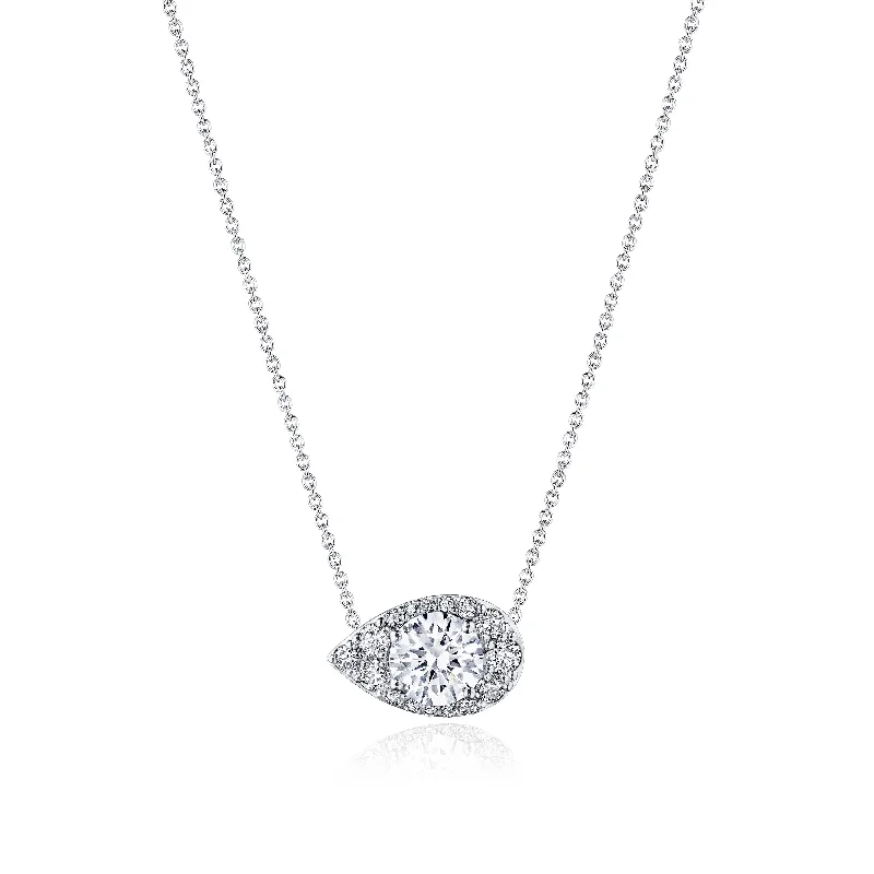 Rose Gold Heart Necklaces-TACORI Bloom | 17" Pear Bloom Diamond Necklace FP811WRDPS6