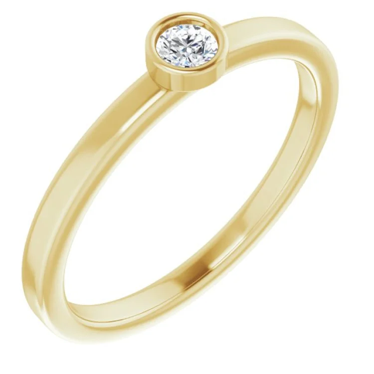 Adjustable Custom Rings-14K Yellow 1/10 CT Natural Diamond Ring