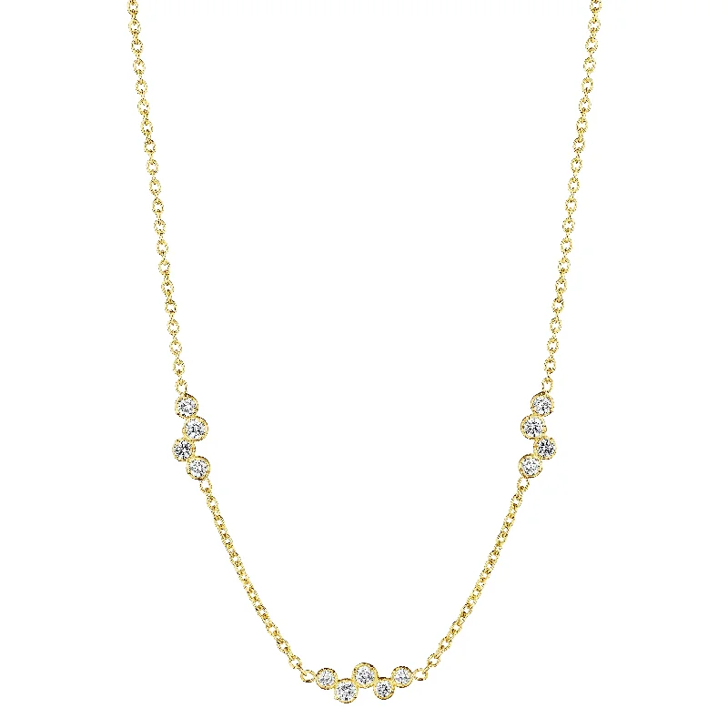 Choker Necklaces-Stardust 0.58Ct Diamond Station Necklace in 18k Yellow Gold, 18inch