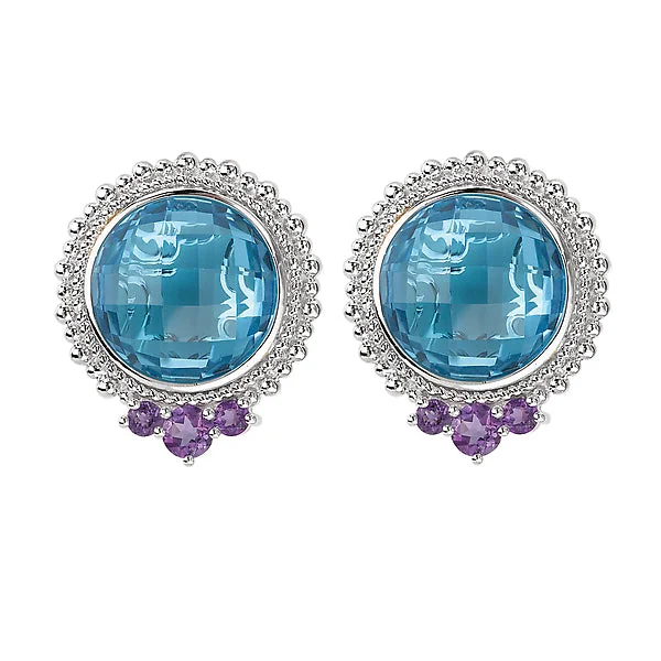 Classic Hoop Earrings-Ladies Fashion Gemstone Earrings