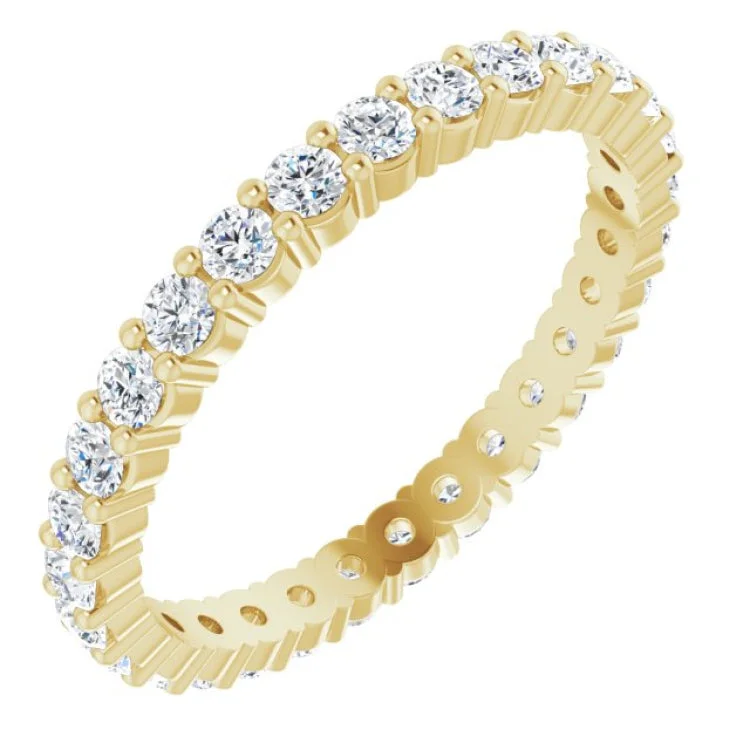 Large Diamond Rings-14K Yellow 9/10 CTW Lab-Grown Diamond Eternity Band Size 6