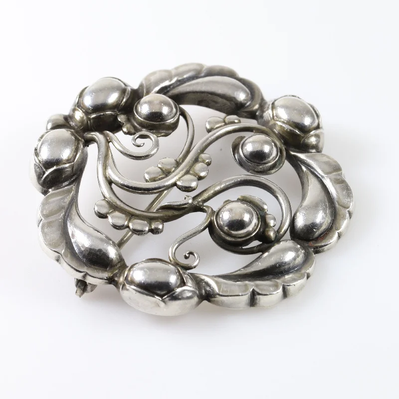 Inspirational Brooch-Vintage Georg Jensen Jewelry | Moonlight Blossom Art Nouveau Brooch 159