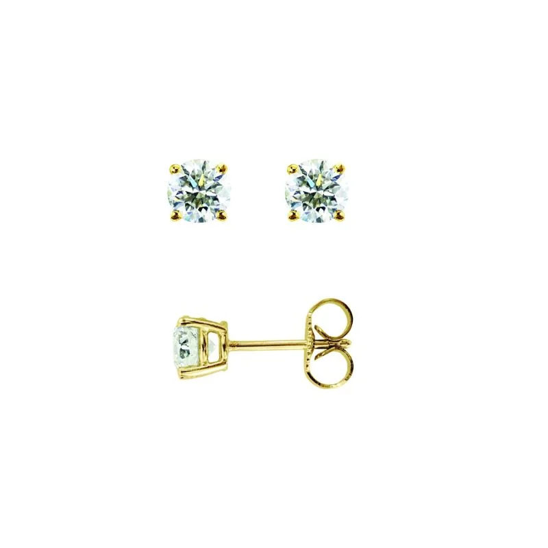 Customizable Gold Earrings-14K Gold .15ct J-K/I1-I2 Round Diamond Stud Earring