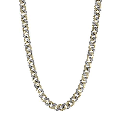 Star Necklaces-Men's Necklace In 14k Gold With Diamonds LP4920