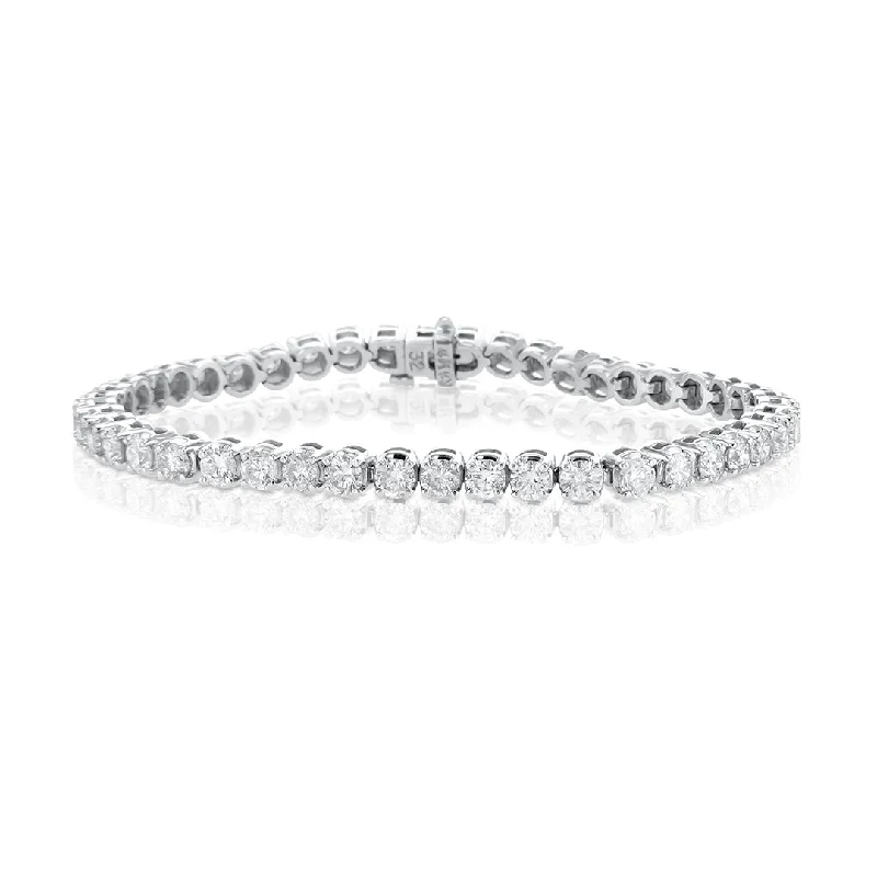 Bracelets With Unique Color Combinations-5.97 Cttw Round Diamond 14K White Gold Tennis Bracelet