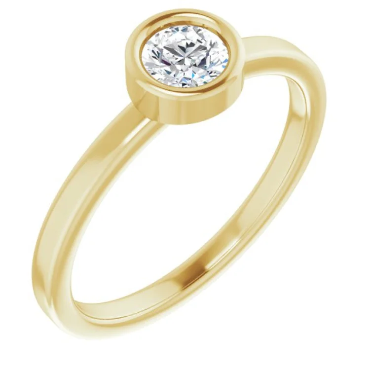 Trendy Rings For Women-14K Yellow 1/3 CT Natural Diamond Ring