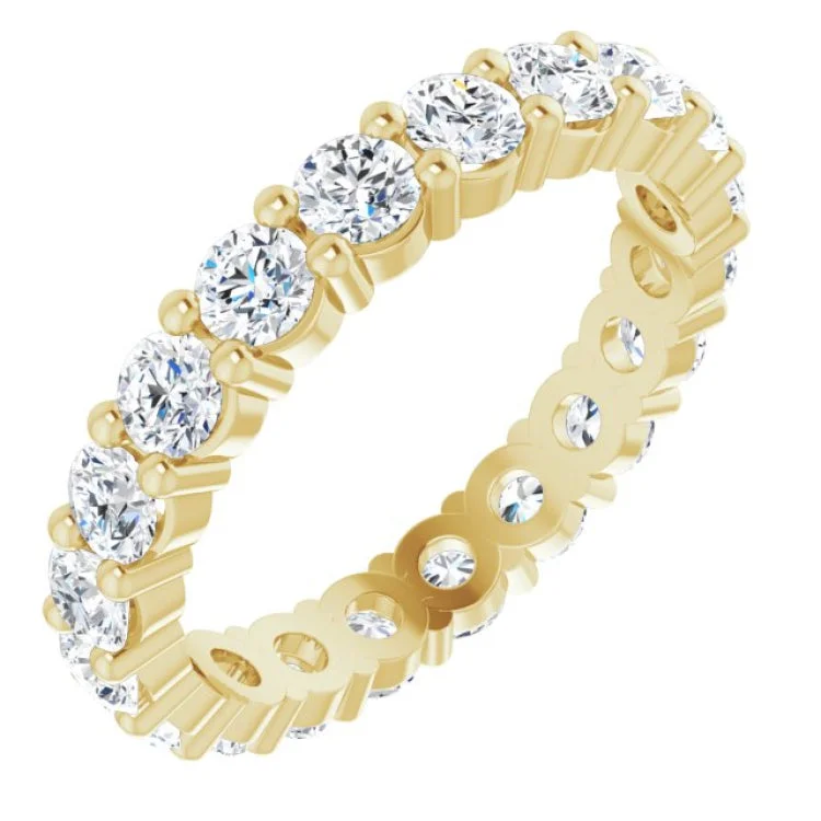 Wedding Rings With Engravings-14K Yellow 1 9/10 CTW Lab-Grown Diamond Eternity Band Size 5.5