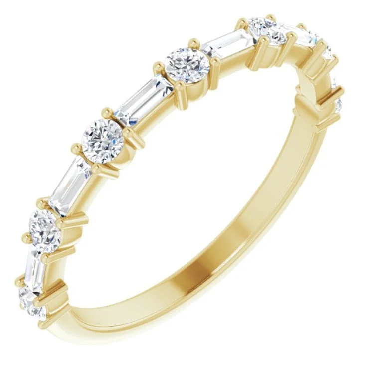 Simple Gold Wedding Bands-14K Yellow 1/2 CTW Natural Diamond Anniversary Band