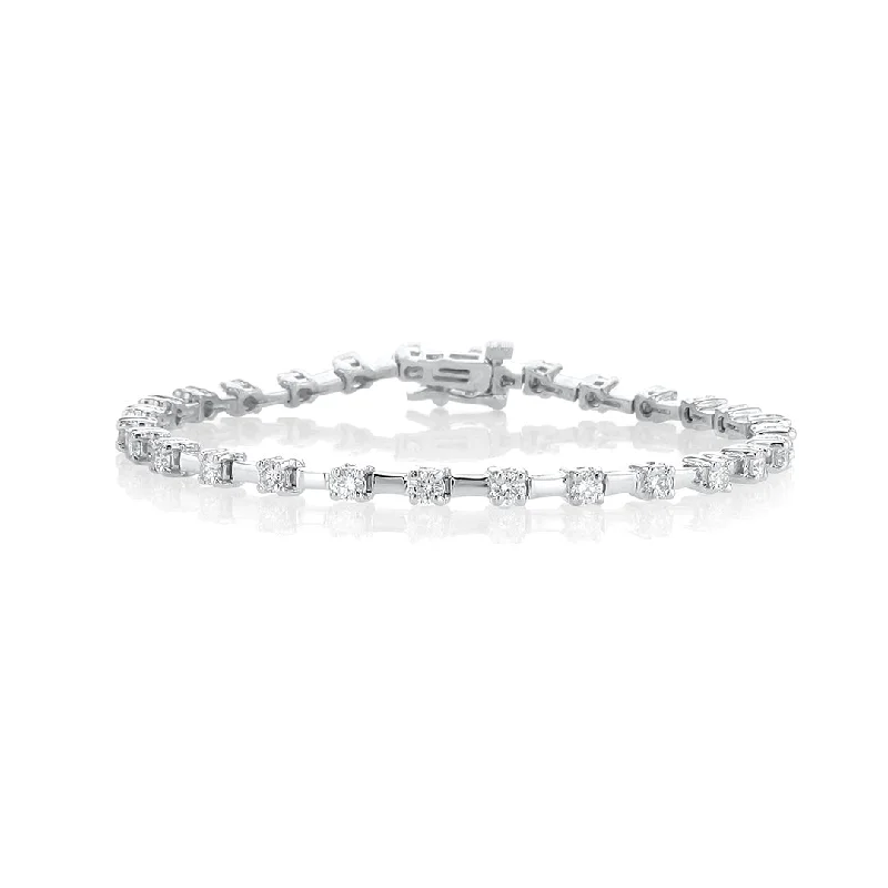 Bangles And Bracelets For Fashionistas-2.00 Cttw Round Diamond 14K White Gold Tennis Bracelet