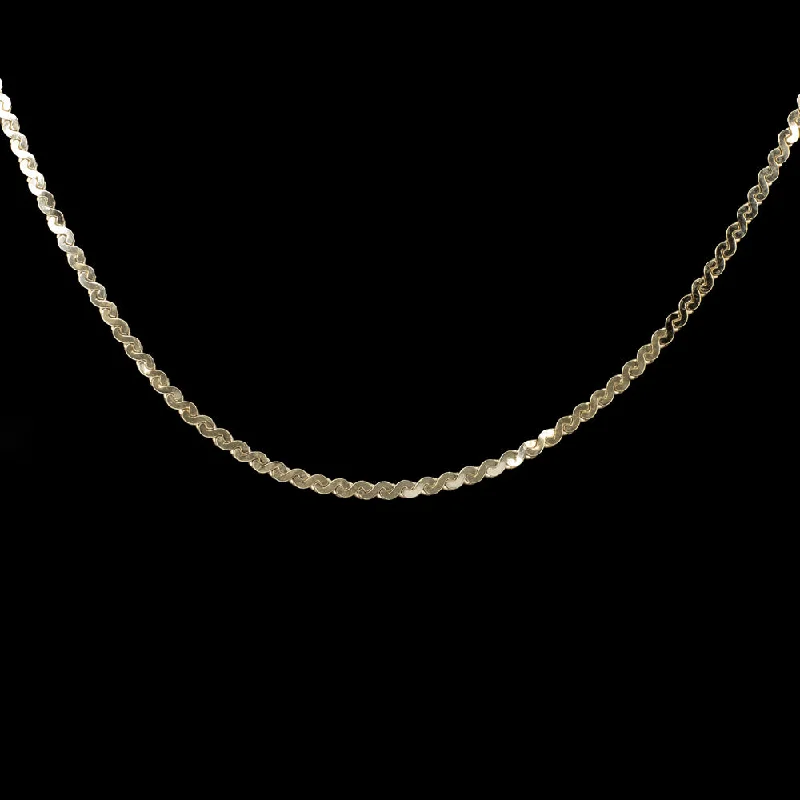 Gold Leaf Necklaces-SOLID 14k YELLOW GOLD S LINK CHAIN NECKLACE 16 INCH LONG 1.1mm THIN MENS LADIES