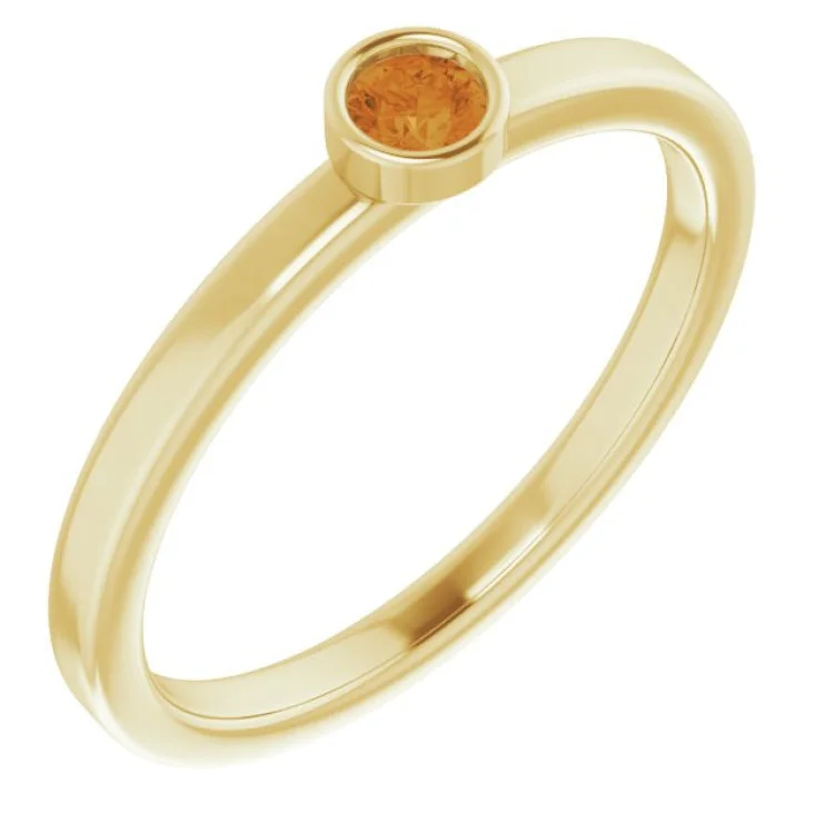 Unique Sapphire Rings-14K Yellow 3 mm Natural Citrine Ring