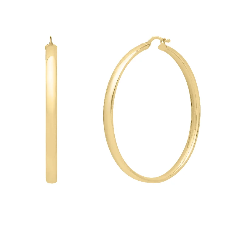 Antique Gold Earrings-14K Large Wedding Hoops