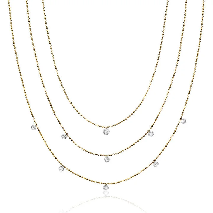 Birthstone Pendant Necklaces-TRIPLE NECKLACE