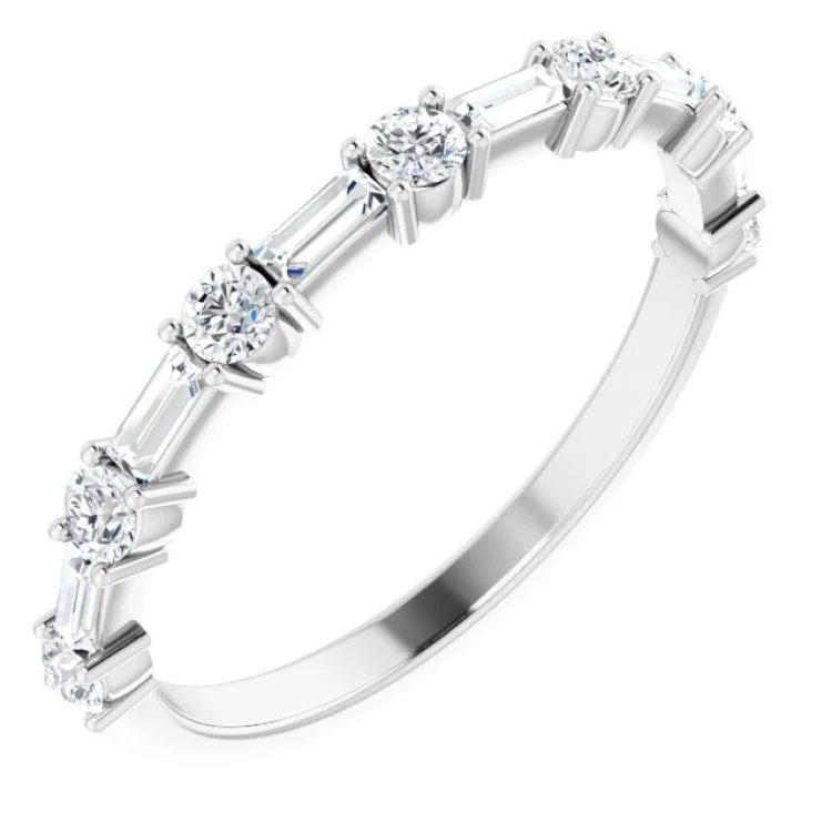 Handmade Wedding Rings-Platinum 1/2 CTW Natural Diamond Anniversary Band