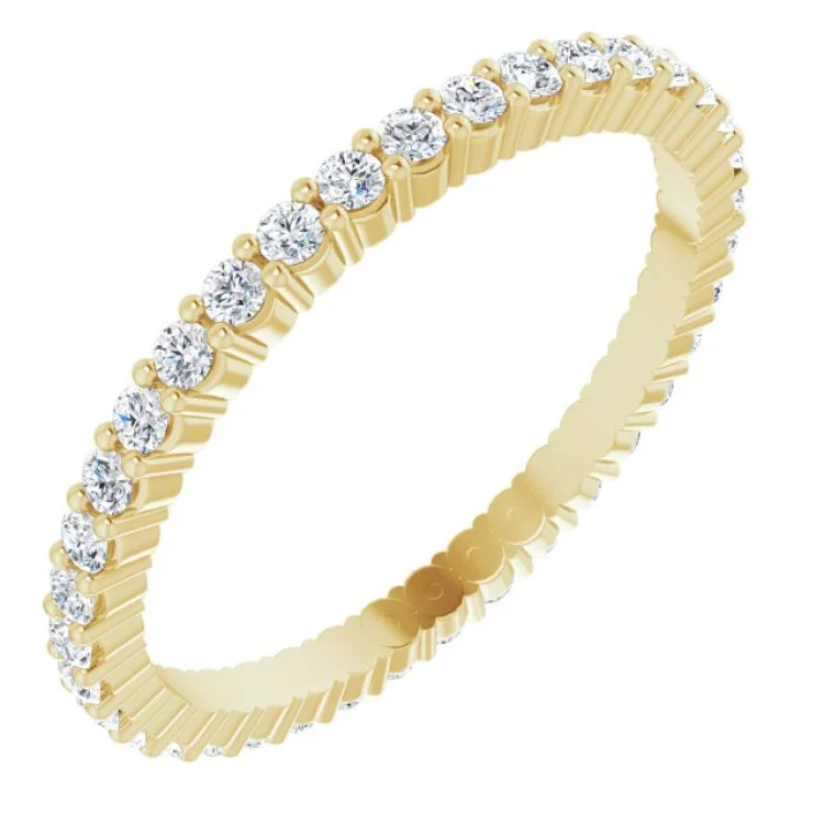 Eco-Friendly Engagement Rings-14K Yellow 1/2 CTW Lab-Grown Diamond Eternity Band Size 7.5