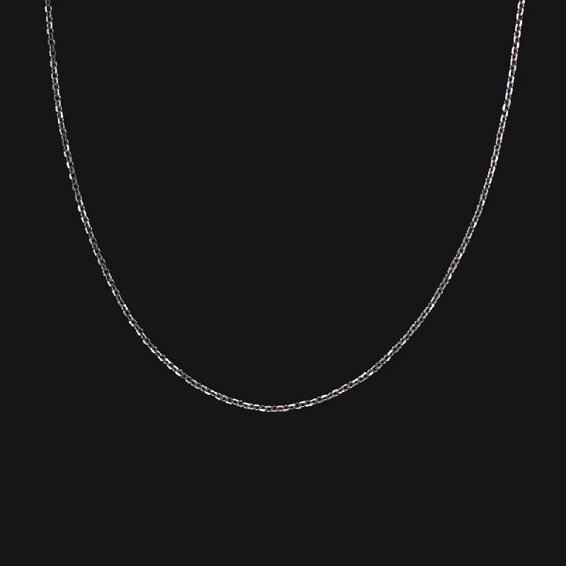 Opal Necklaces-SOLID 14k WHITE GOLD CABLE CHAIN NECKLACE 16 INCH DAINTY THIN CLASSIC SLINKY