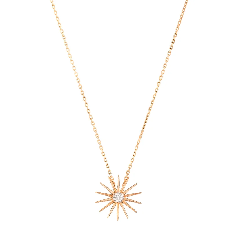 Two-tone Necklaces-Soleil Necklace with Diamonds, Small