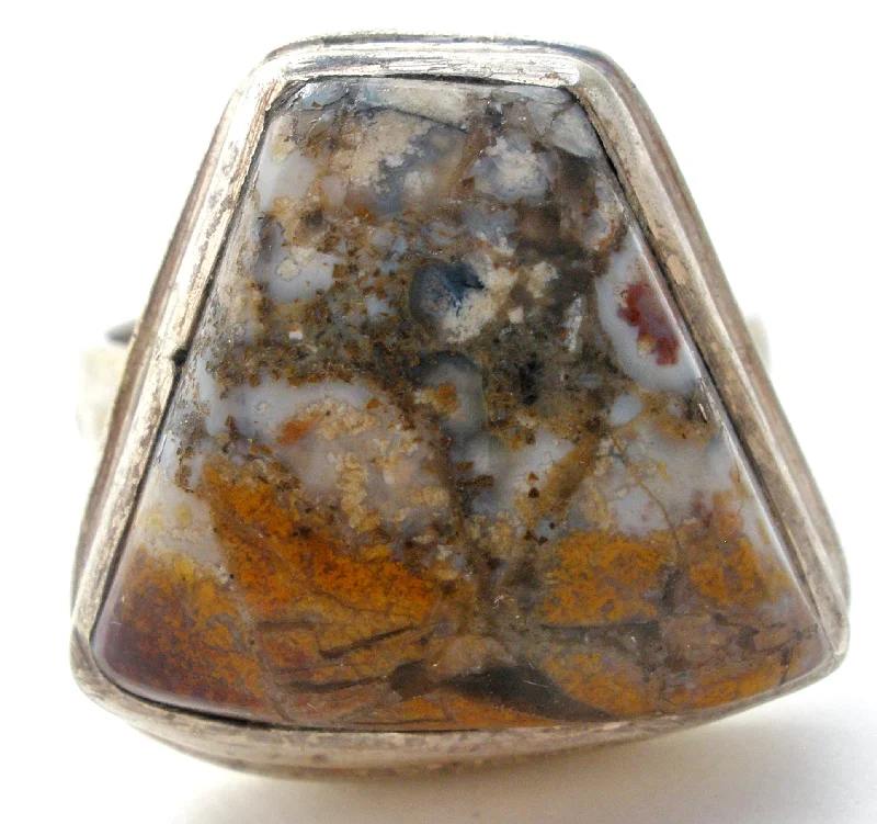 Eco-Friendly Engagement Rings-Vintage Moss Agate Ring Size 9