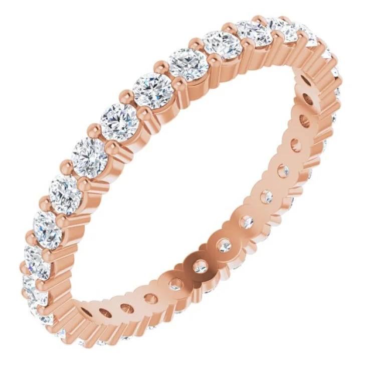 Wedding Rings With Rose Gold-14K Rose 9/10 CTW Lab-Grown Diamond Eternity Band Size 5.5