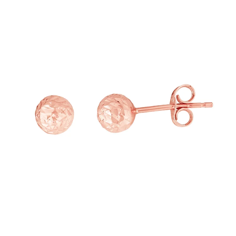 Trendy Stud Earrings-14K Gold 5mm Crystal Cut Post Earring