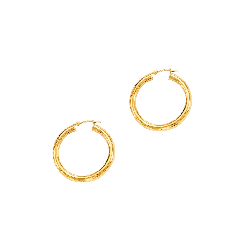 Unique Gold Hoop Earrings-14K Gold 4x30mm Hoops