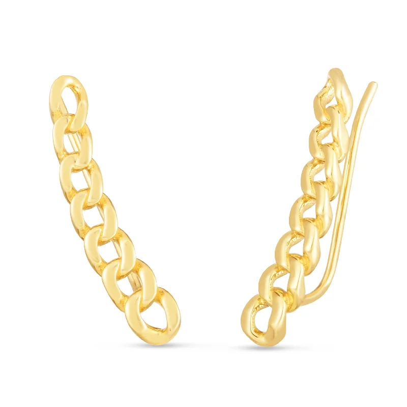 Natural Earrings-14K Climber Curb Earring