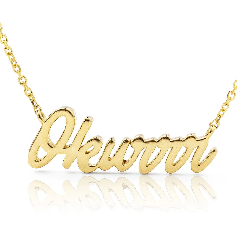 Colorful Pendant Necklaces-10k Gold Okurrr Statement Necklace