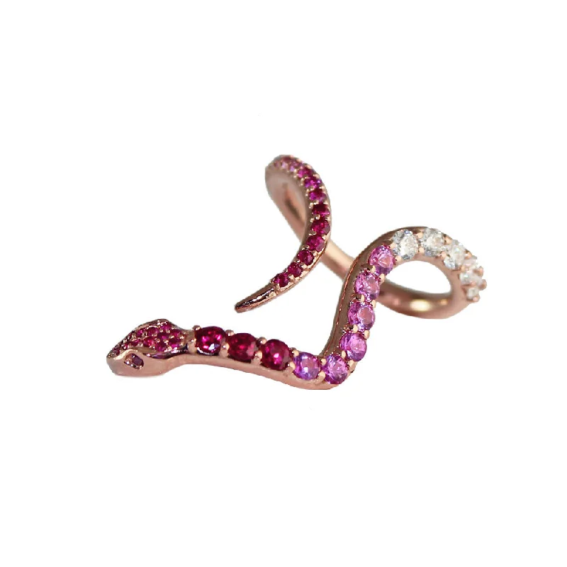 Three-Stone Rings-Pave Hues Snake Ring